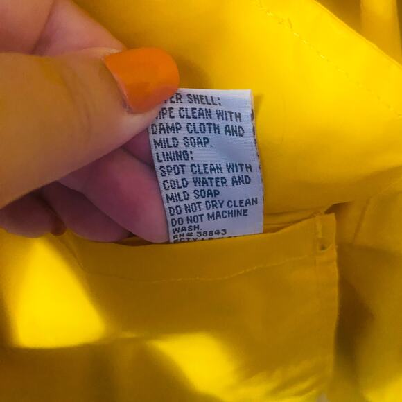 Marlboro Vintage Reversible Long Raincoat Brown Yellow Pockets Zip Closure Sz M - Picture 11 of 14